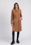 Palton LaDonna camel drept cu cordon detasabil