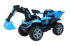 Excavator + bascula electrica Kinderauto Bonet 60W 12V, Telecomanda, culoare Albastra