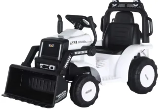 Excavator electric Kinderauto BJYT1066 60W 6V cu telecomanda, culoare alba