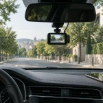 Cameră auto de bord montată sub oglinda retrovizoare