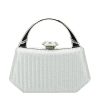 Geanta clutch argintie cu cristale si sclipici 55461 06