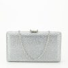 Geanta clutch argintiu cu pietricele BJH-715 06