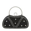 Geanta clutch negru cu perle si pietricele BME-22732 05