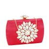Geanta clutch rosie cu brosa BRS-210 06