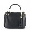 Geanta medie din piele naturala, 8939 122, 20x26x13 cm, Negru