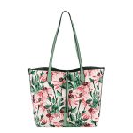 Geanta verde roz cu borseta detasabila 6755-2 12