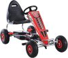 GO Kart cu pedale, 6-15 ani, Kinderauto F8-3, roti Gonflabile 6 inch, culoare rosu