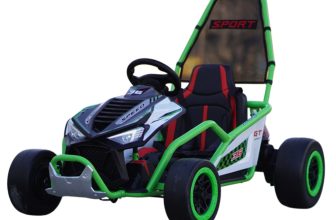 Go-Kart electric cu functie DRIFT, recomandat 4-8 ani, 300W, 24V 10Ah, scaun tapitat, verde