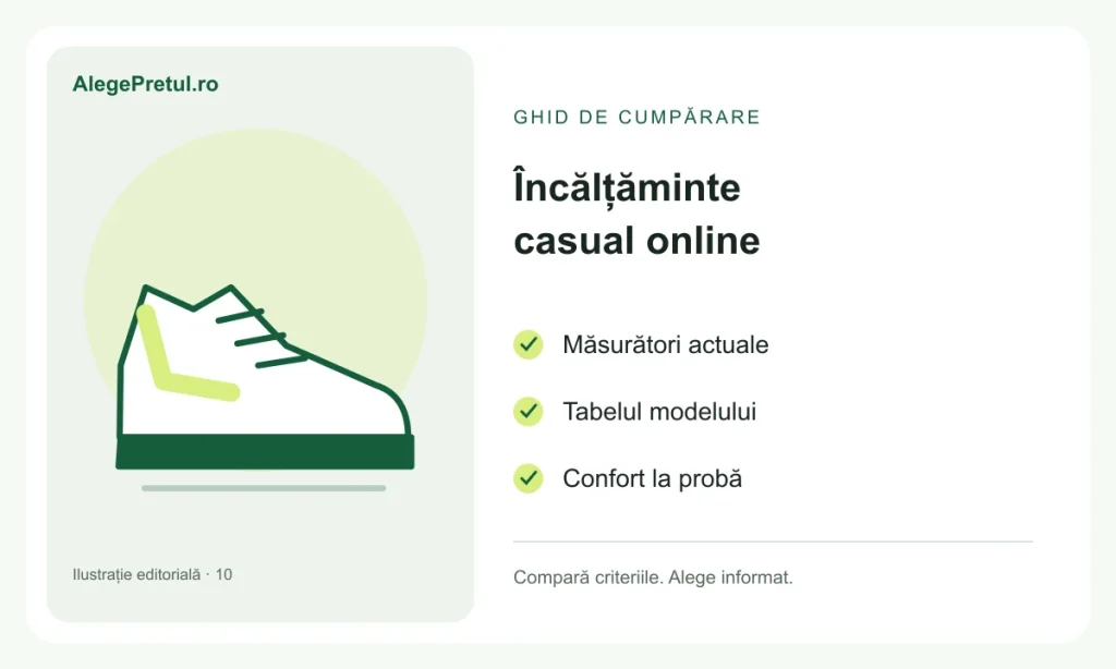 Ilustrație editorială: încălțăminte casual online: mărimea și detaliile de verificat