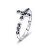 Inel reglabil din argint Black Diamond Cross