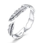 Inel reglabil din argint Boho Feather