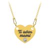 Claudia – Colier personalizat inimioara din argint 925 placat cu aur galben 24K