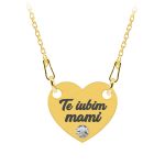 Claudia – Colier personalizat inimioara din argint 925 placat cu aur galben 24K
