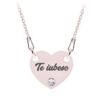 Claudia – Colier personalizat inimioara din argint 925 placat cu aur roz