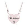 Claudia – Colier personalizat inimioara din argint 925 placat cu aur roz