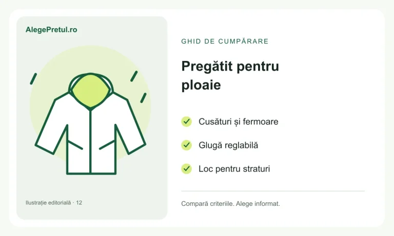 Ilustrație editorială: jachetă de ploaie pentru plimbări: ce contează la cumpărare
