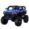 Masinuta electrica 4×4 Kinderauto SuperCar, 100W 12V, cu scaun tapitat, music player, pentru copii 2-5 ani, albastra