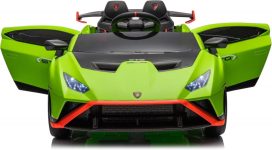 Masinuta electrica cu functie drift Lamborghini Huracan STO, putere 500W, 24V, echipare Premium, verde