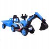 Mini excavator electric Kinderauto BJXZ219B 35W 6V,cu incarcator electric si remorca, albastru