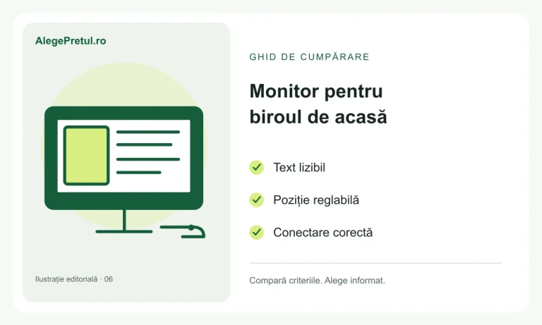 Ilustrație editorială: monitor pentru biroul de acasă: diagonală, rezoluție și usb-c
