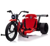 Motocicleta electrica pentru copii, Kinderauto Drift-Trike, roti moi, centura siguranta, 500W, 24V 10Ah, rosu