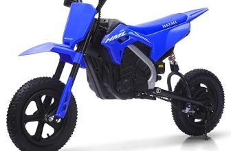 Motocicleta electrica pentru copil 5-10 ani, Honda CRF450 250W, 24V, roti gonflabile, albastra