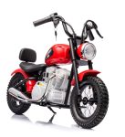 Motocicleta pentru copii, Kinderauto Chopper 350W, 36V, cu roti gonflabile, scaun tapitat,culoare rosie
