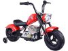 Motocicleta pentru copii intre 5 si 9 ani, Kinderauto Old School, 300W, 24V, cu roti gonflabile, scaun tapitat, premium, rosu
