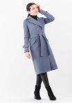 Palton albastru cu guler si rever ascutit