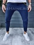 Pantaloni barbati bleumarin in dungi smart casual A9124 V E 7-1