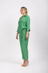 Pantaloni de culoare verde din vascoza