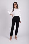 Pantaloni negri pana cu talie inalta
