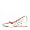 Pantofi argintii cu toc mic Elena 01