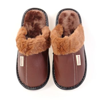 Papuci de casa cu blanita maro Niana