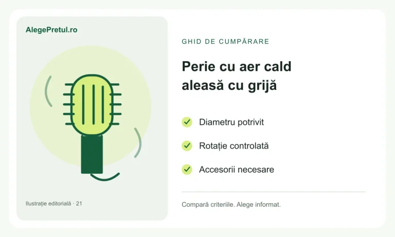 Ilustrație editorială: perie cu aer cald: rotativă sau fixă și ce accesorii alegi