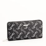 Portofel negru cu imprimeu logo Helga 07