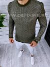 Pulover barbati gros slim fit kaki T3544 81-4.3