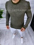 Pulover barbati gros slim fit kaki T3544 81-4.3