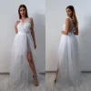 Rochie eleganta alba din tull si dantela