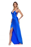 Rochie eleganta din material vaporros de culoare albastra