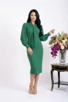 Rochie eleganta midi de culoare verde cu croiala conica
