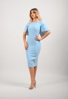 Rochie LaDonna bleu conica cu maneca scurta