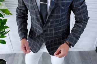 Sacou barbati in carouri  slim fit B4243 20-4.3