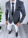 Sacou barbati slim fit bleumarin. A8742  i18-3.1
