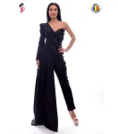 Salopeta neagra eleganta cu trena