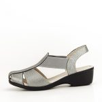 Sandale gri metalizat din piele naturala Codruta 127