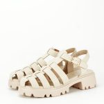 Sandale late bej cu talpa groasa 8067 129