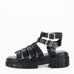 Sandale negre cu talpa groasa N75-6 132