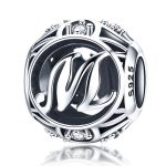 Talisman din argint cu Litera M si cristale