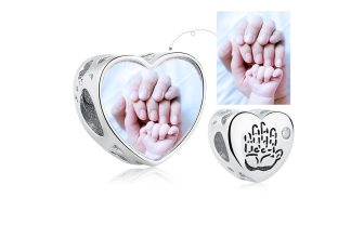 Talisman din argint Custom Photo Shiny Hand